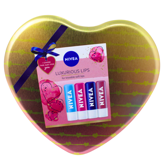 NIVEA Luxurious Lip Balm Set - 4 Piece Collection