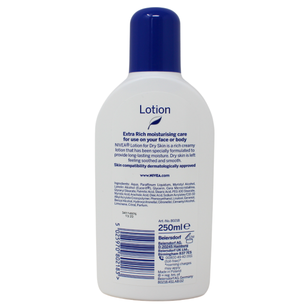 NIVEA Body Lotion 250ml - Nourishing Dry Skin Relief
