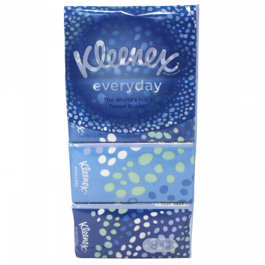 Kleenex Everyday Tissues 8-Count Pack (9ct Sheets) - Bulk Buy