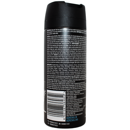 Axe Adrenaline Deodorant Body Spray 150ml - 6x12 Pack