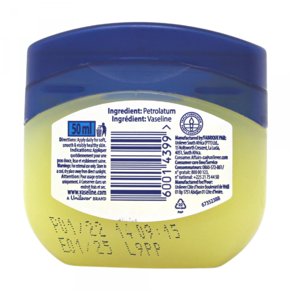 Vaseline Petroleum Jelly Original - 50ml - Intense Skin Hydration