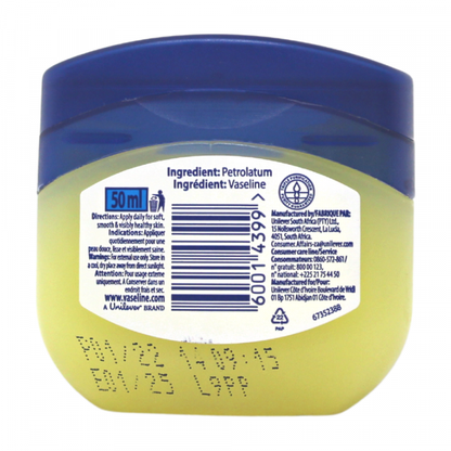 Vaseline Petroleum Jelly Original - 50ml - Intense Skin Hydration
