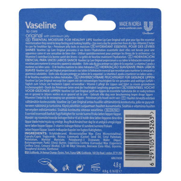 Vaseline Lip Therapy Vit-E Balm - Original 4.8g