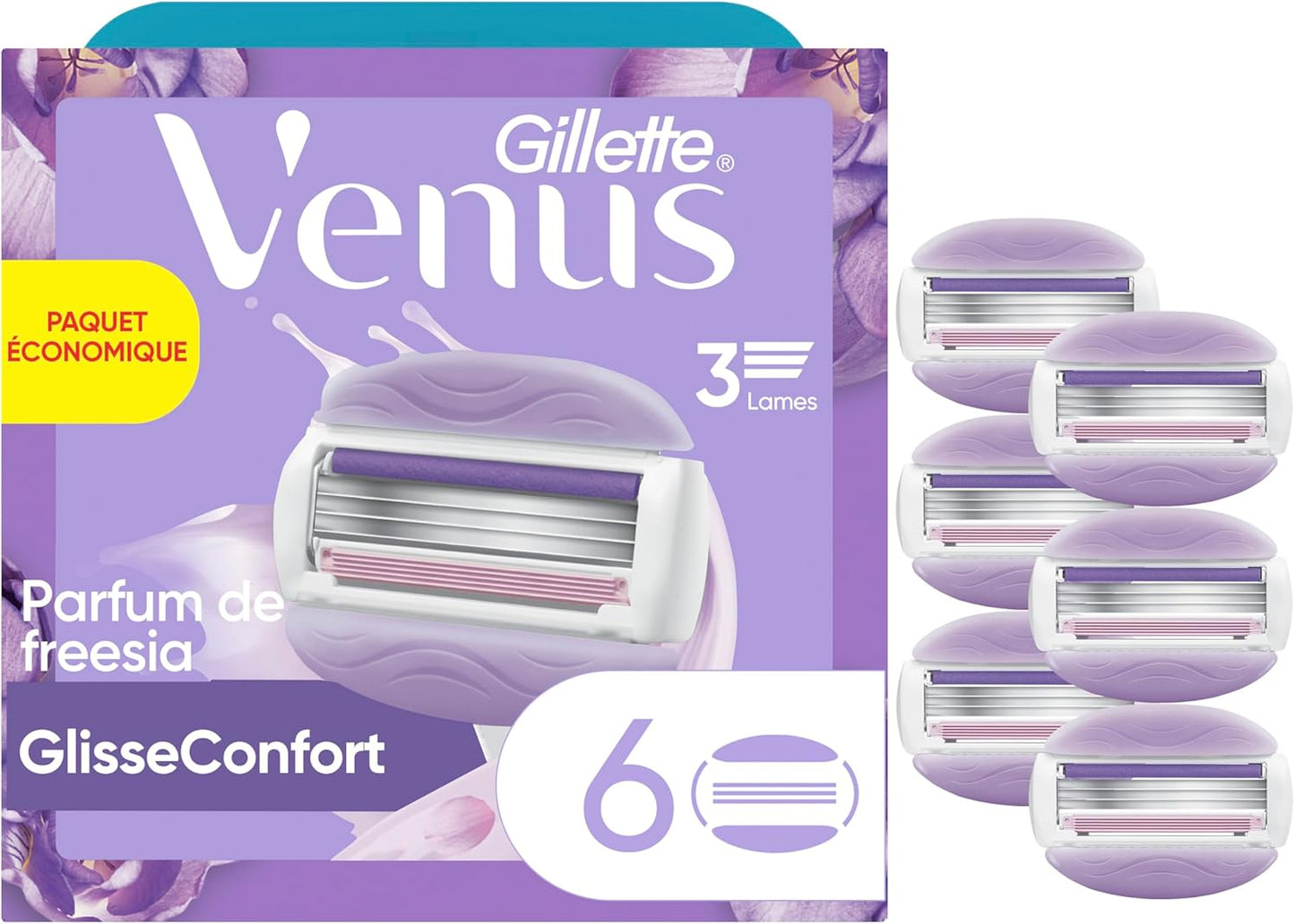 Gillette Venus Comfortglide Freesia Women's Razor Refill Cartridges - 6 Count