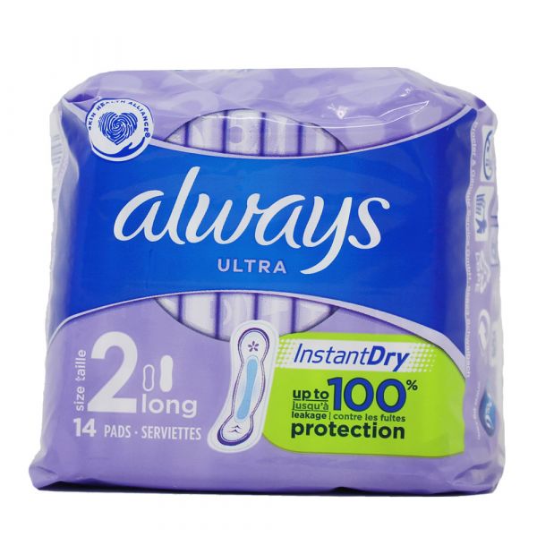 Always Ultra Long Size 2 Sanitary Pads - 14 Count