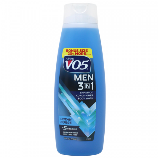 Alberto V05 Men's Ocean Surge 3in1 Shampoo Conditioner Body Wash - 443ml