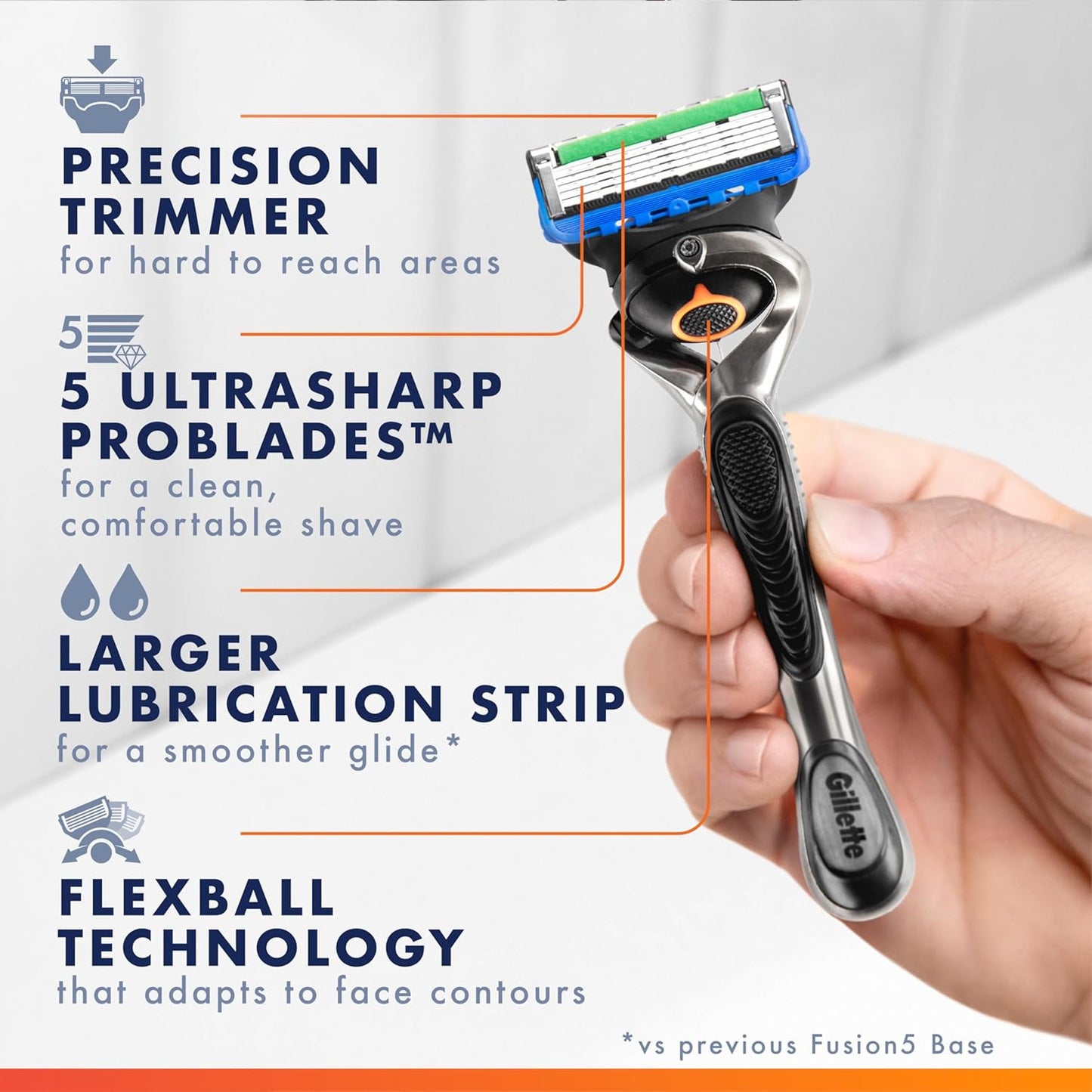 Gillette Fusion5 Razor Blades - 12 Refills for a Close, Comfortable Shave
