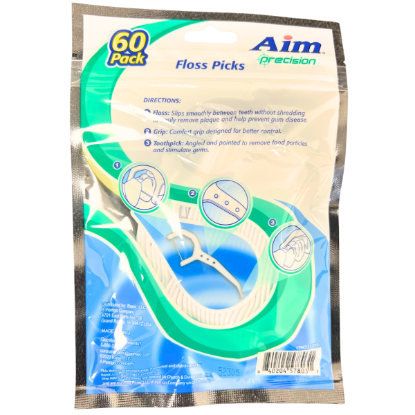 AIM FLOSS PICKS 60CT PRECISION
