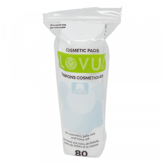 Lovu Cosmetic Pads - 80 Count Resealable Bag