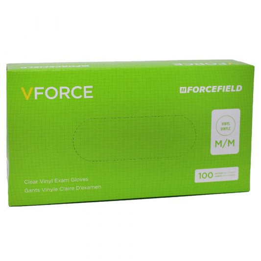 VFORCE Vinyl Clear Exam Gloves - 100ct Medium