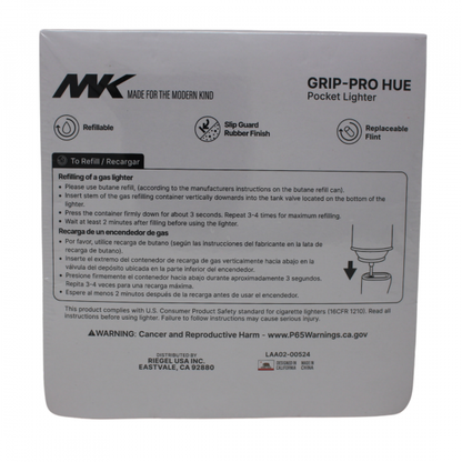 MK Flint Grip-Pro Hue Refillable Lighter - 50x10 Pack