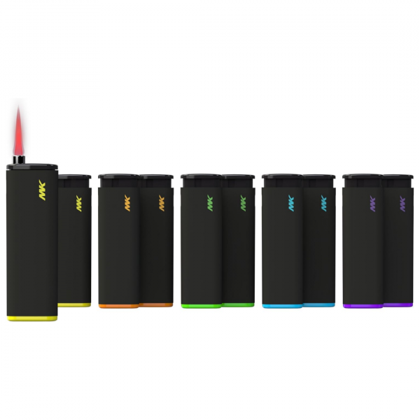 MK Jet Black Refillable Lighter - 50x10 Bulk Pack