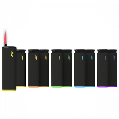 MK Jet Black Refillable Lighter - 50x10 Bulk Pack