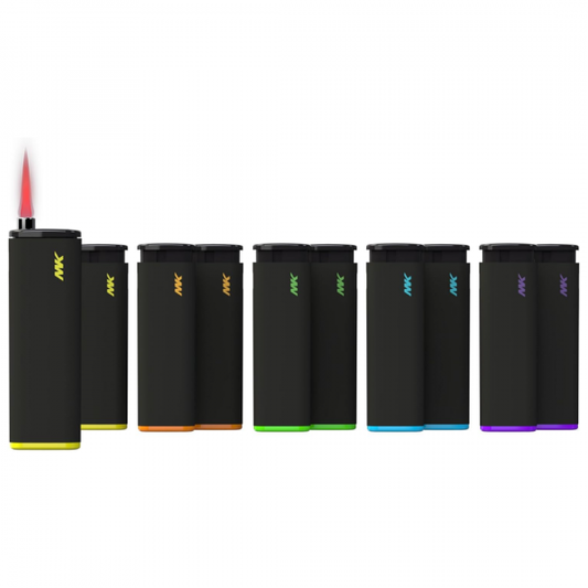 MK Jet Black Refillable Lighter - 50x10 Pack