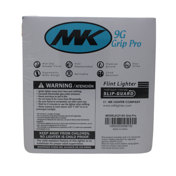 MK FLINT 9G GRIP PRO REFILLABLE LIGHTER - 50 Pack
