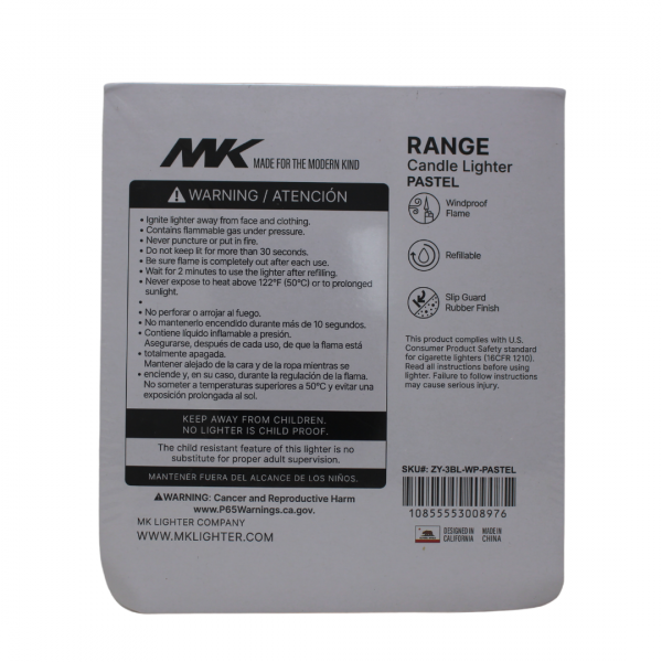 MK CANDLE JET PASTEL SERIES REFILLABLE LIGHTER (50X6)