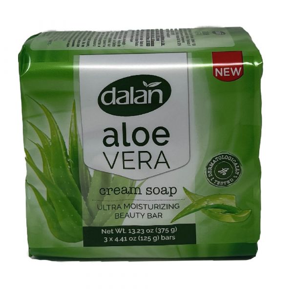 Dalan Cream Bar Soap Aloe Vera - 3 x 125g - Gentle Cleansing & Moisturizing