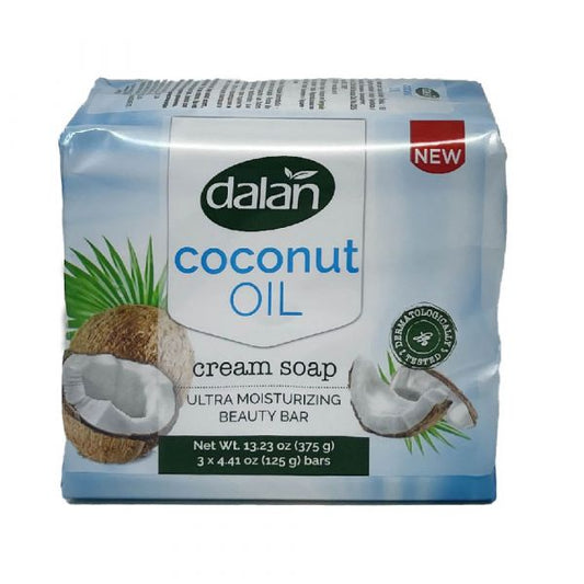 Dalan Cream Bar Soap: Coconut Oil Infusion for Gentle Cleansing (3 x 125g)