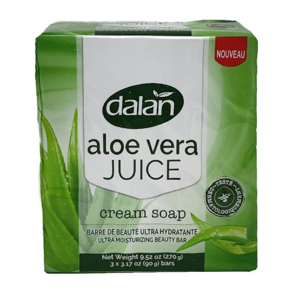 Dalan Cream Bar Soap 3-Pack with Aloe Vera: Gentle Cleansing and Hydration