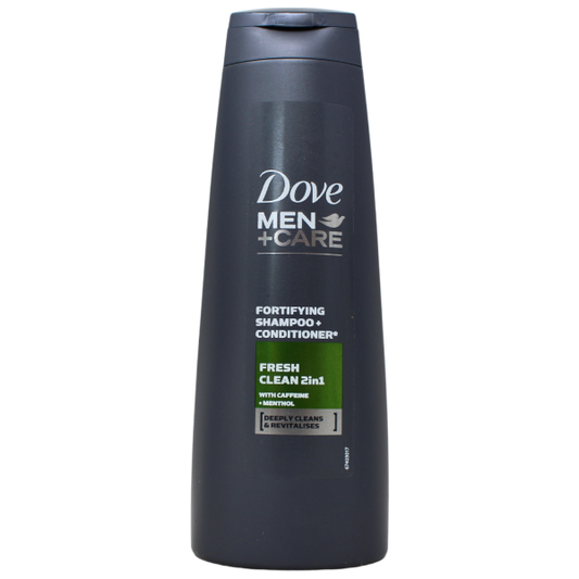 Dove Men+Care Fresh Clean 2in1 Shampoo 250ml - Deeply Cleansing & Refreshing