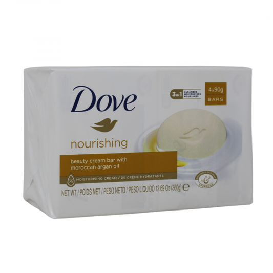 Dove Nourishing Moroccan Argan Oil Bar Soap - 4ct x 90g - Silky Soft Skin