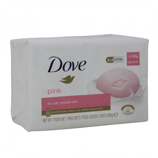 Dove Pink Beauty Bar 4-Pack - Gentle Cleansing for Soft Skin