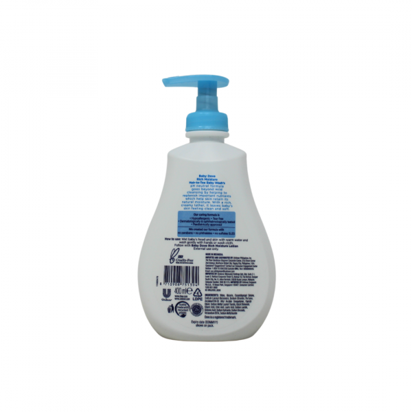 Dove Baby Wash 400ml Head-to-Toe Rich Moisture