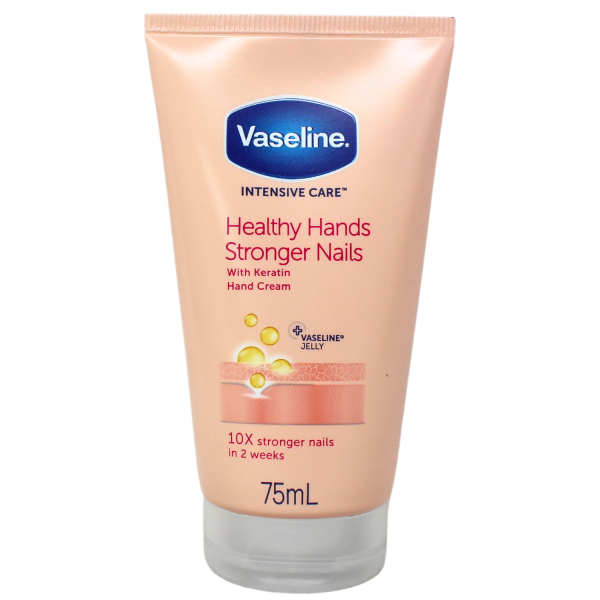Vaseline Healthy Hands Stronger Nails Hand Cream 75ml - Keratin Enriched