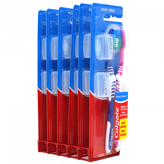 Colgate Medium Toothbrush 2-Pack with Hygiene Caps