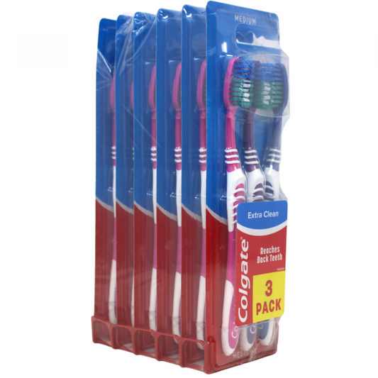 Colgate Extra Clean Medium Toothbrush 3-Pack - Creative & Detailed