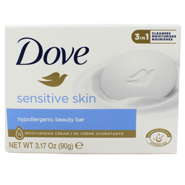 Dove Sensitive Hypoallergenic Bar Soap - Gentle Cleansing for Delicate Skin