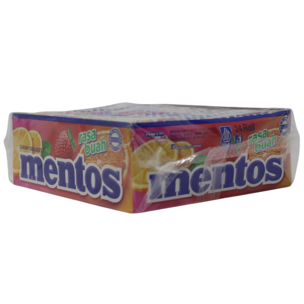 Mentos Fruit Chewy Dragees - Bulk Pack (24 Rolls)