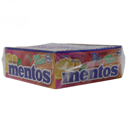 Mentos Fruit Chewy Dragees - Bulk Pack (24 Rolls)