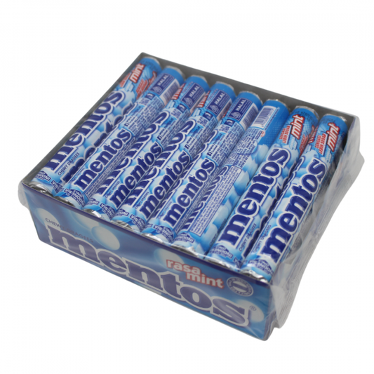 Mentos Mint Chewy Dragees - Bulk Pack (24 Rolls)