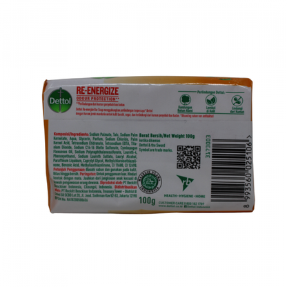 Dettol Re-Energize Bar Soap 100g - Invigorating Clean