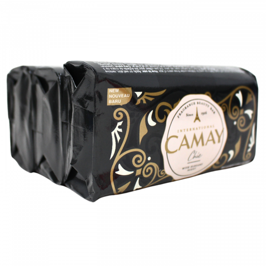 Camay Chic Black Bar Soap 3-Pack: Indulge in Noir Elegance