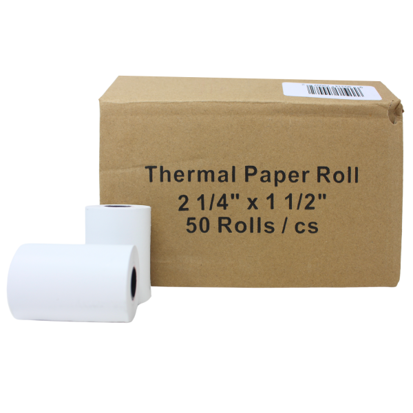 2 1/4" Thermal Paper Rolls - 50 Pack