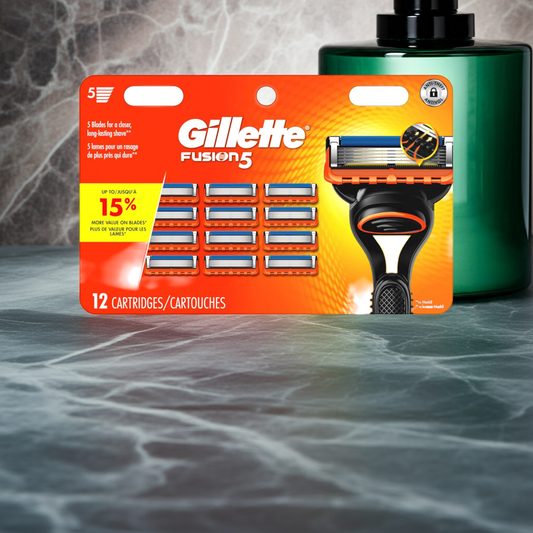 Gillette Fusion5 Razor Blades - 12 Refills for a Close, Comfortable Shave