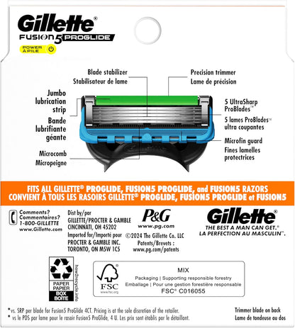 Gillette Fusion5 ProGlide Razor Blade Refills - 8 Cartridges