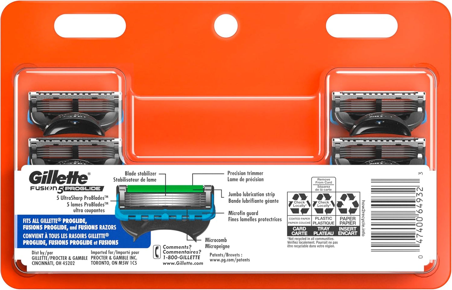 Gillette Fusion5 ProGlide Razor Blade Refills - 12 Count