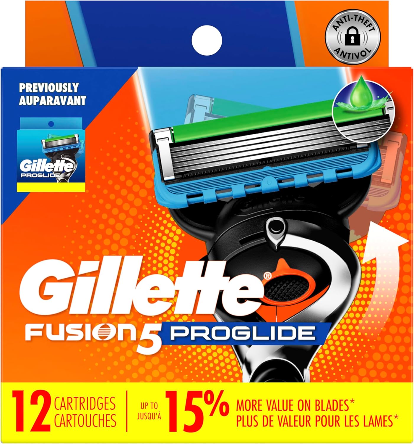 GILLETTE FUSION5 PROGLIDE Razor Cartridges - 12 Refills