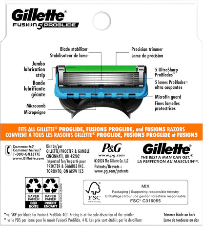 GILLETTE FUSION5 PROGLIDE Razor Cartridges - 12 Refills