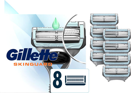 Gillette Skinguard Men's Razor Blade Refill, 8 Blade Refills , Sensitive Skin